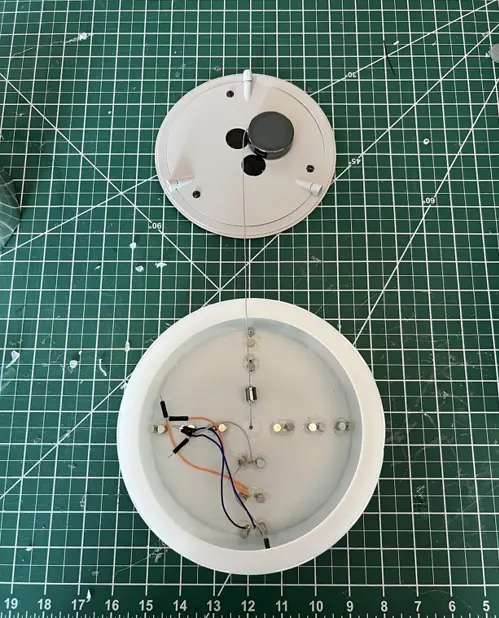 Dissected view of prototype